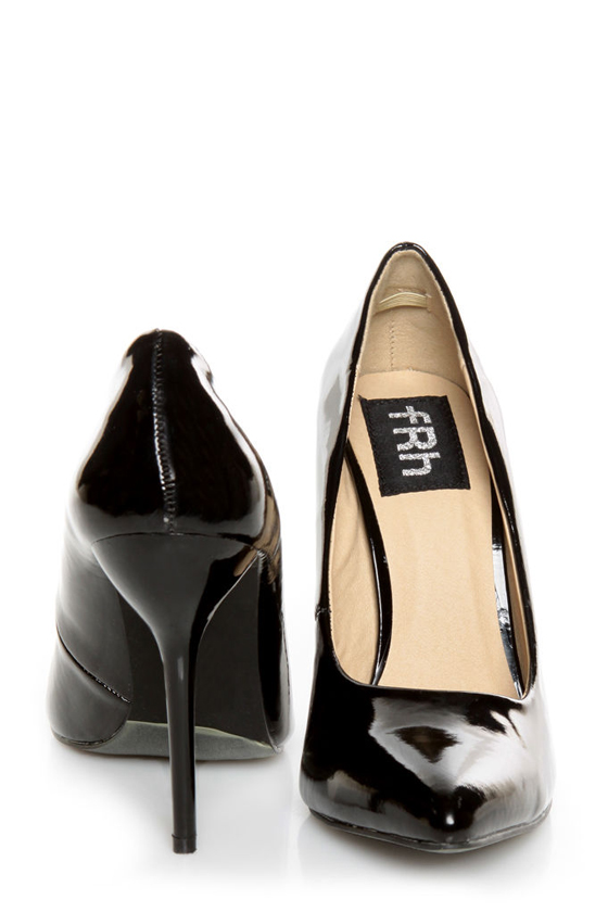 Fahrenheit Zara 02 Black Patent Pointed Pumps
