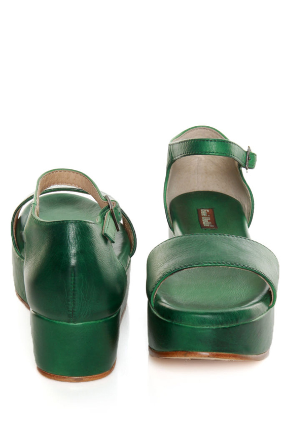 Gee'WaWa Daisy Green Flatform Platform Sandals