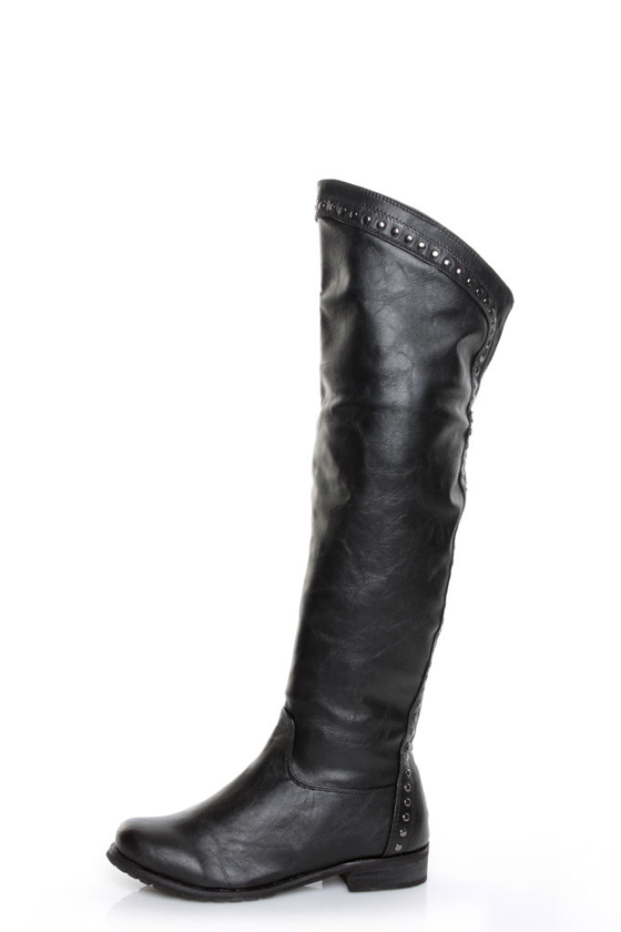 GC Shoes Zack Black Studded OTK Riding Boots