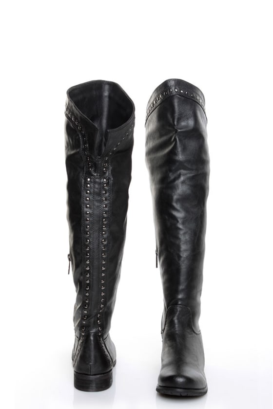 GC Shoes Zack Black Studded OTK Riding Boots - $81.00
