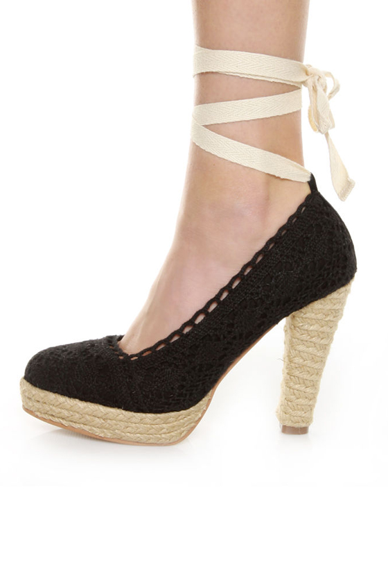 black espadrille heels