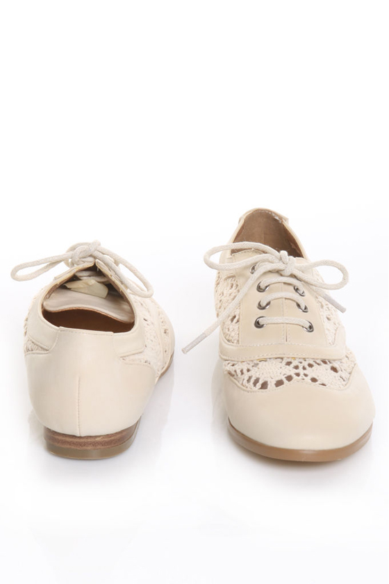 GoMax Mad Men 09 Beige Lace Oxford Flats