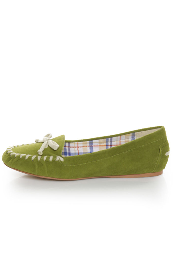 GoMax Twitter 01 Green Moccasin Flats
