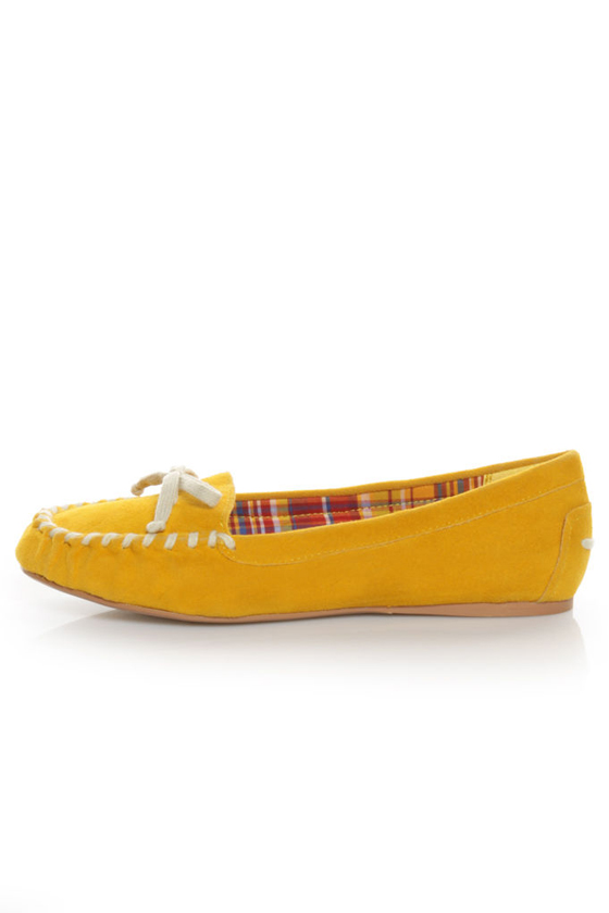 GoMax Twitter 01 Yellow Moccasin Flats