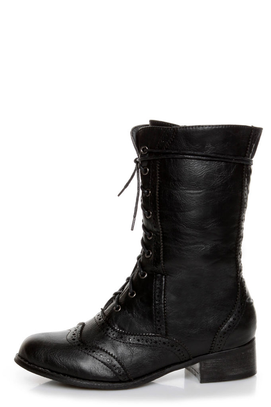 Break 3 Black Brogue Lace-Up Oxford Boots