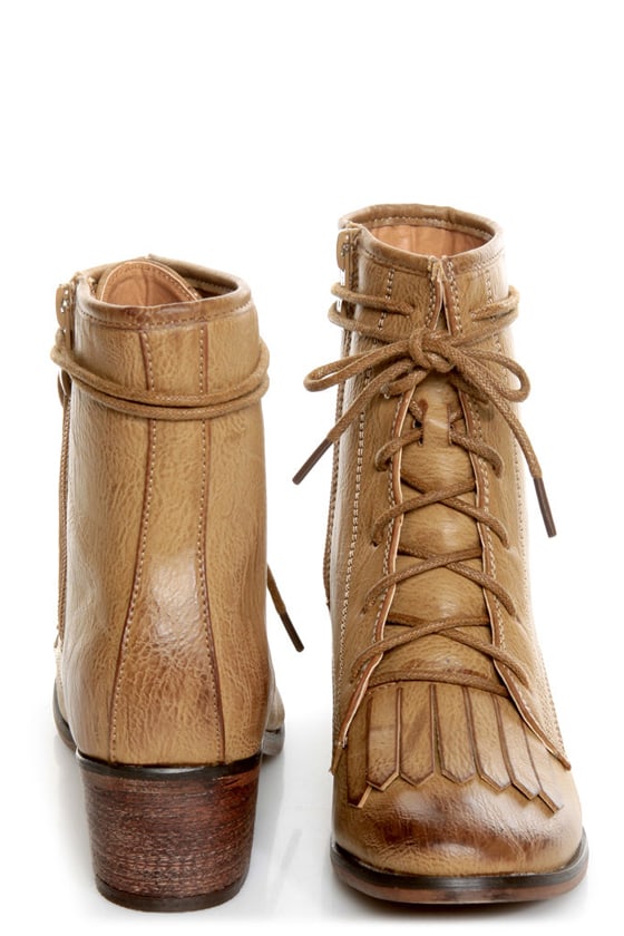 taupe lace boots