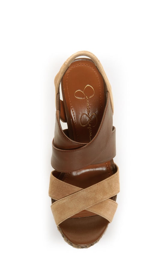 Jessica Simpson Charli Mahogany & Camel Platform Heels - $99.00