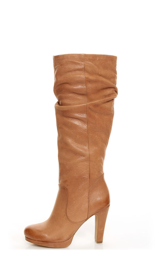 Jessica Simpson Keaton Tan Winter Haze Slouchy High Heel Boots