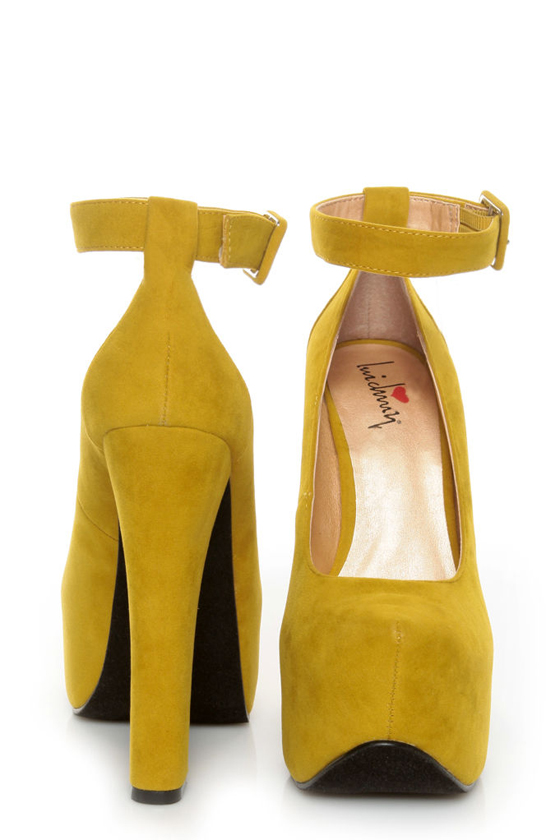 Luichiny Eye Doll Yellow Super Platform Heels