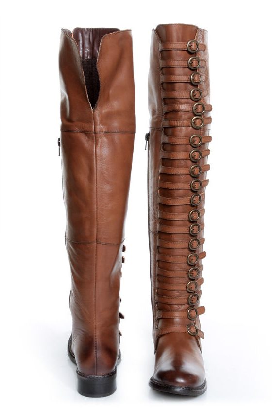 Luichiny True Fit Cognac Brown Leather Belts Galore OTK Boots