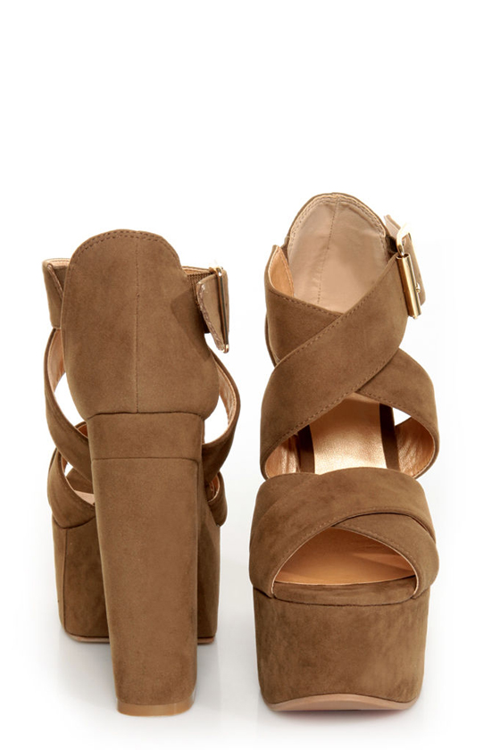 Luichiny Van Buren Camel Super Platform Heels