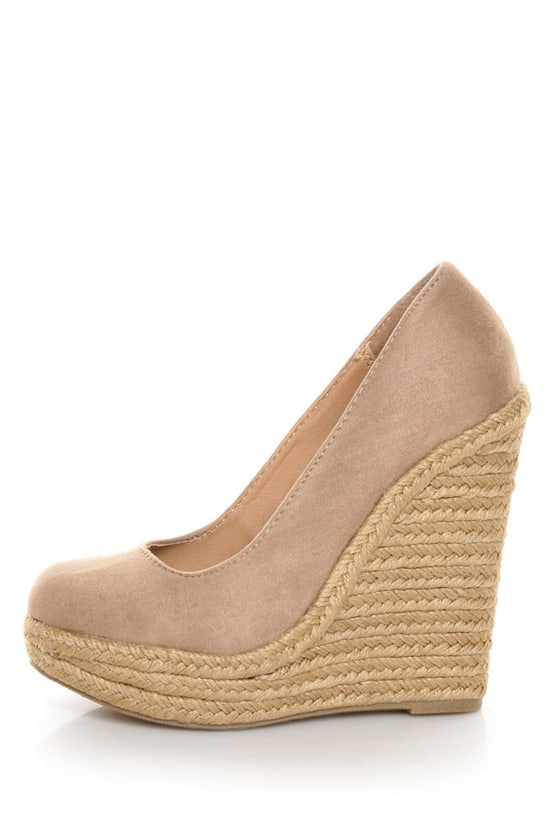 My Delicious Glow Taupe Suede Espadrille Wedges - $29.00 - Lulus