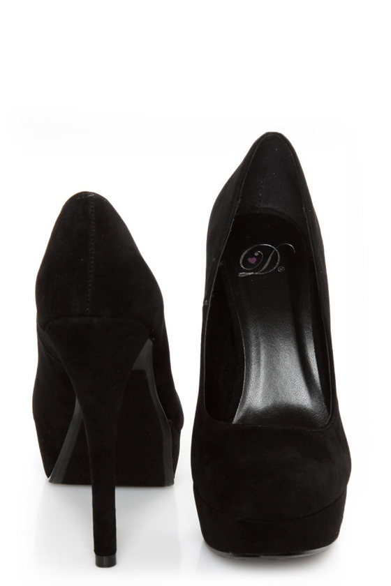 My Delicious Jones Black Suede Platform Pumps
