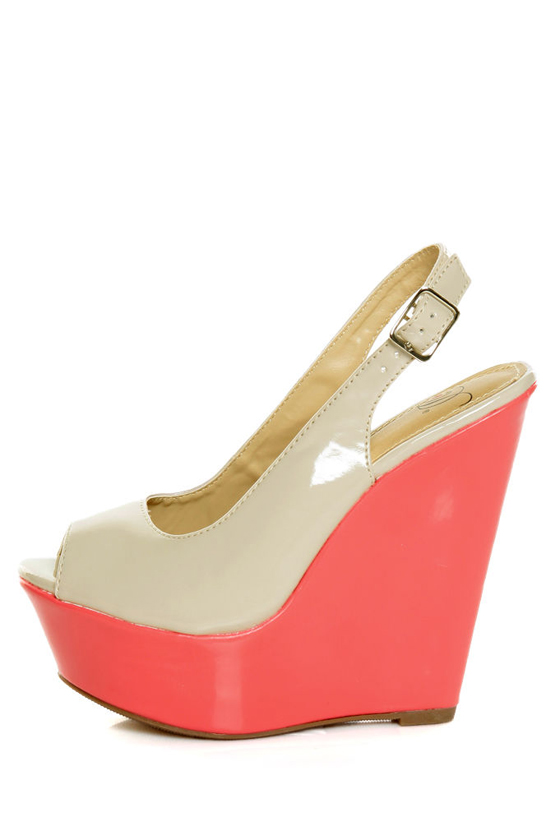 My Delicious Loco Ice Multi Slingback Platform Wedges