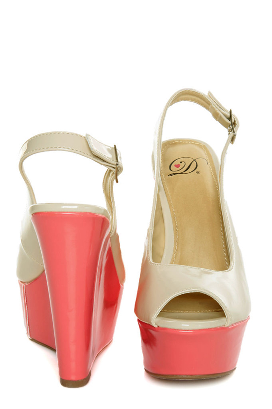 My Delicious Loco Ice Multi Slingback Platform Wedges