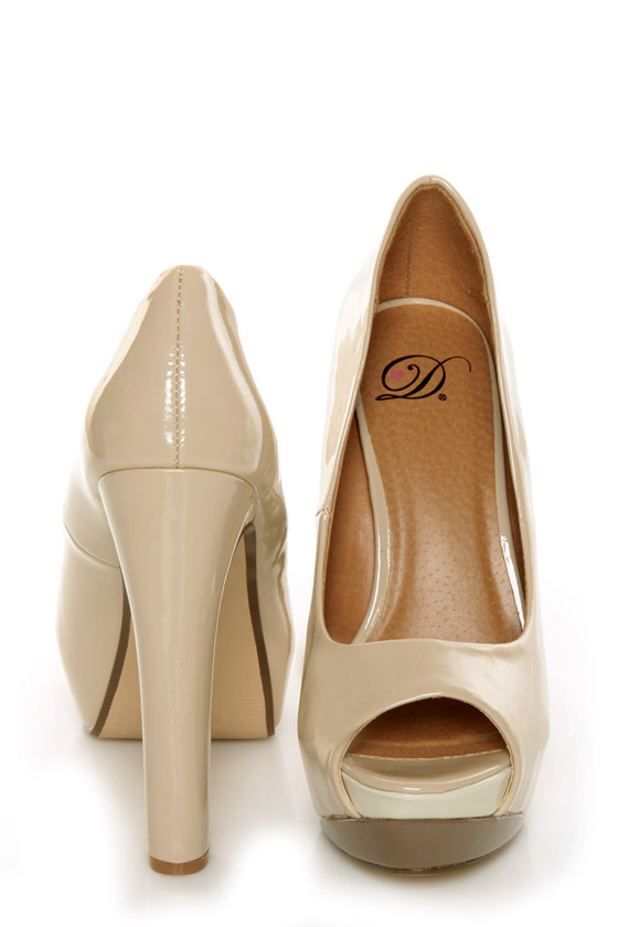 My Delicious Rainer Bone Multi Color Block Platform Heels