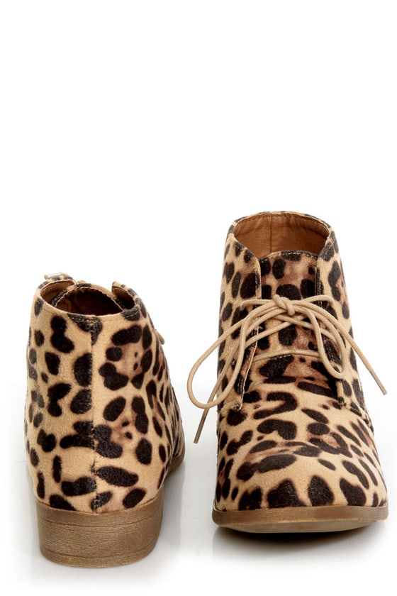 Madden Girl Dontee Leopard Print Lace-Up Desert Boots - $59.00