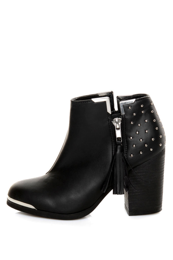 MTNG Fullu Black Studded Ankle Boots
