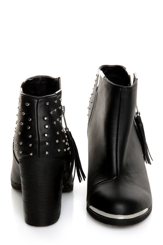 MTNG Fullu Black Studded Ankle Boots
