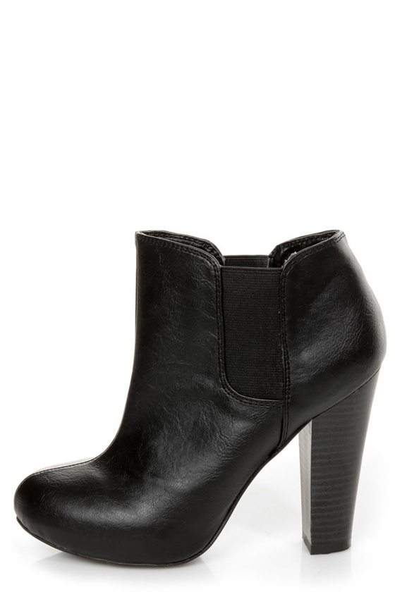 Madden Girl Zelouss Black High Heel Ankle Boots