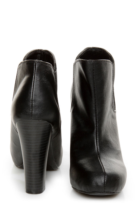 Madden Girl Zelouss Black High Heel Ankle Boots