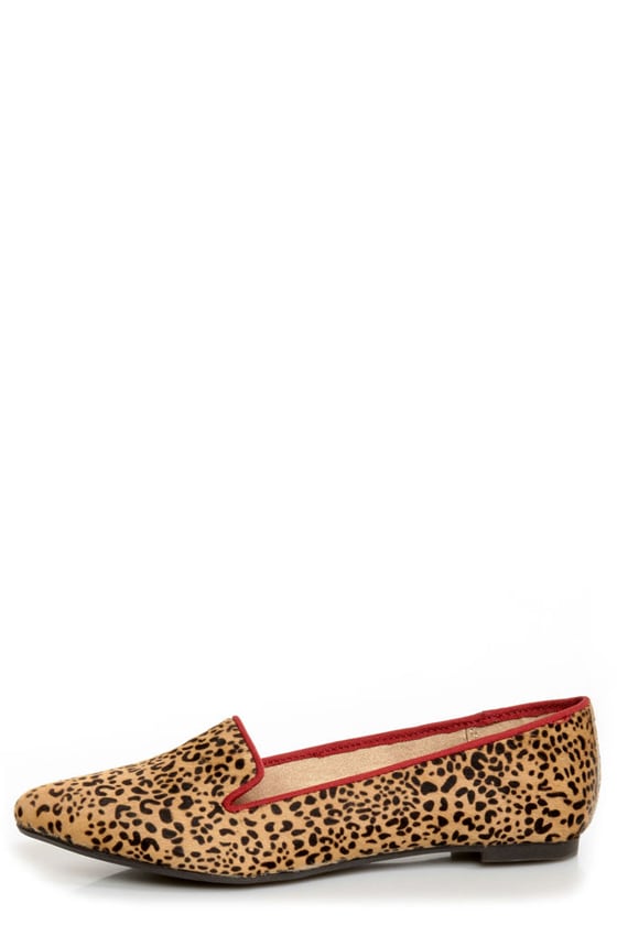 leopard print smoking flats