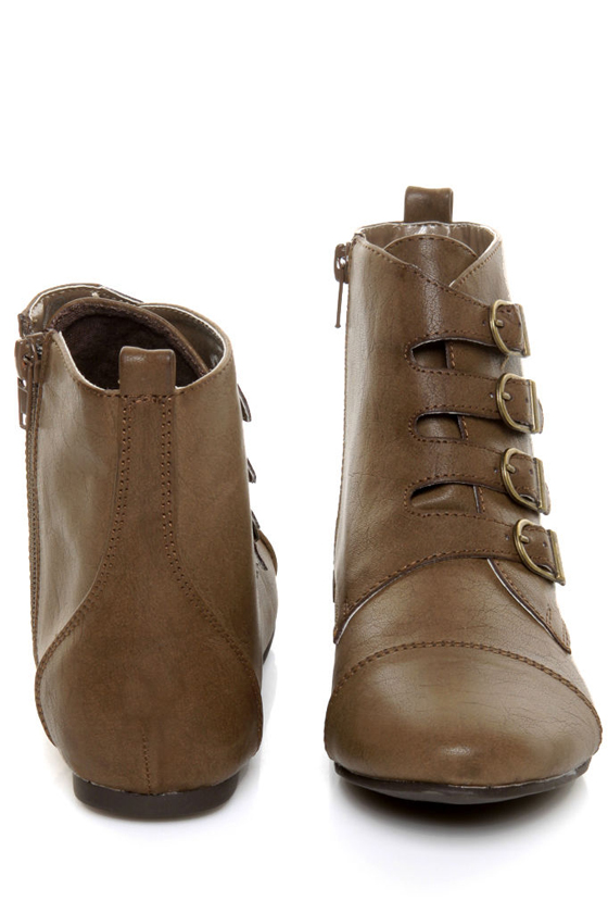 Miss Me Emmah 9 Brown Belted Ankle Boots
