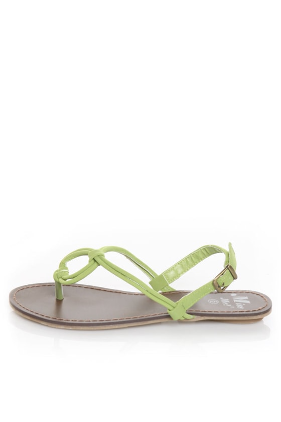 Miss Me Finch 8 Light Green Loopy Thong Sandals - $18.00