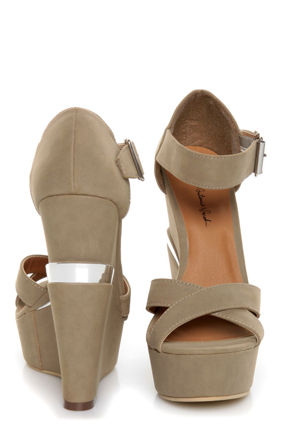 Michael Antonio Studio George Taupe Platform Wedges