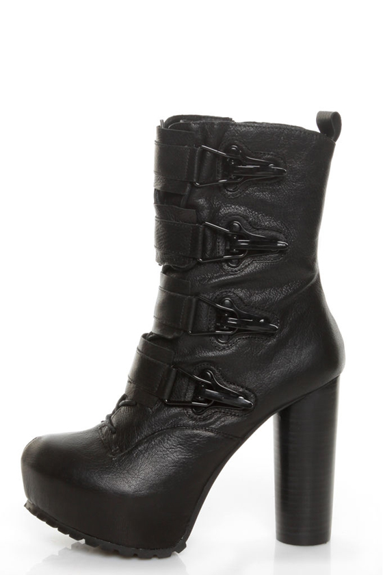 Matiko Emery Black High Tech Platform Combat Boots - $229.00 - Lulus