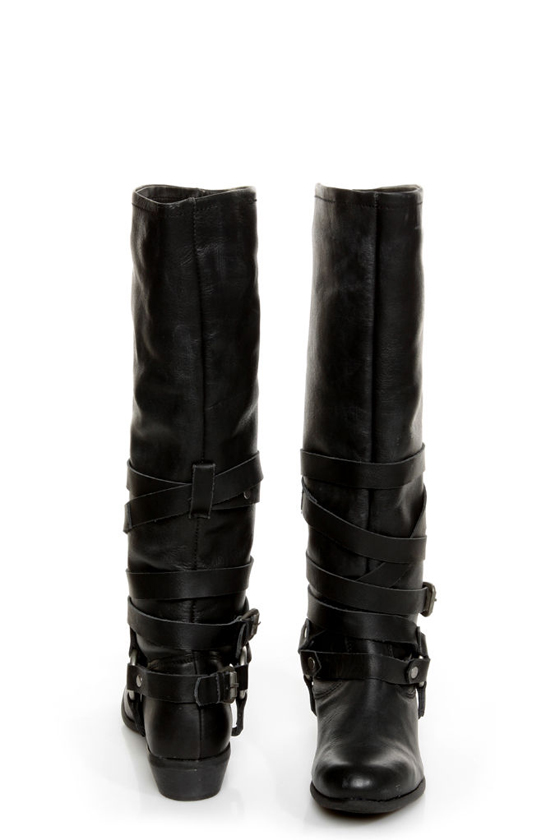 Naughty Monkey Desperado Black Belted Motorcycle Boots