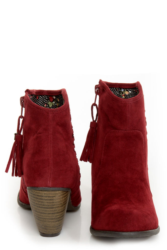 O\\\\\\\\\\\\\\\'Neill Raleigh Garnet Red Side-Stitched Ankle Booties