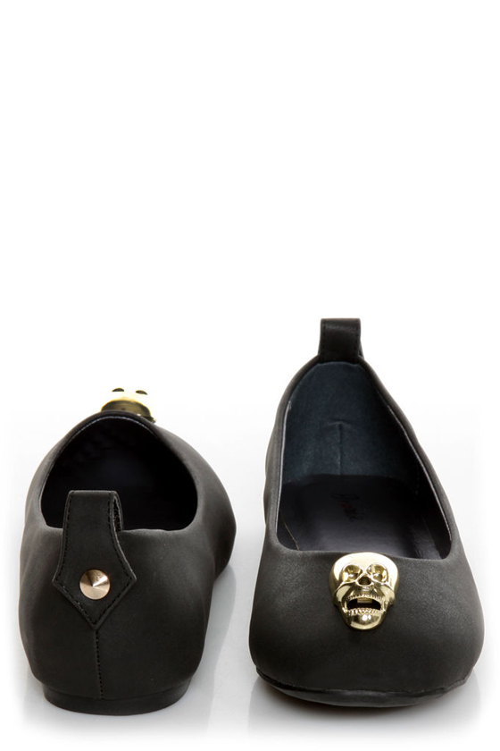 Promise Barbosa Black Skull Charm Ballet Flats