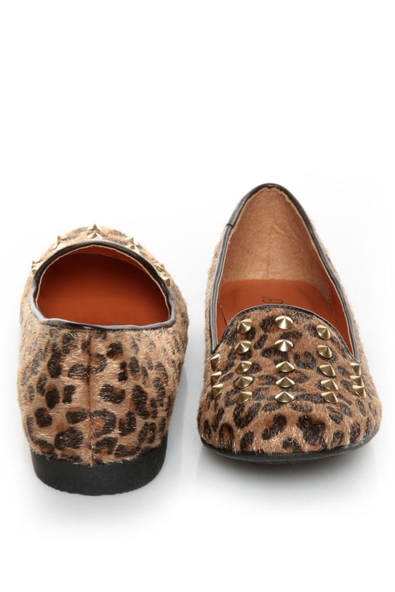 leopard print smoking flats