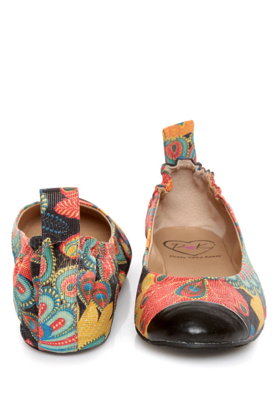 Penny Loves Kenny Nelly Black Multi Sparkle Print Cap Toe Flats