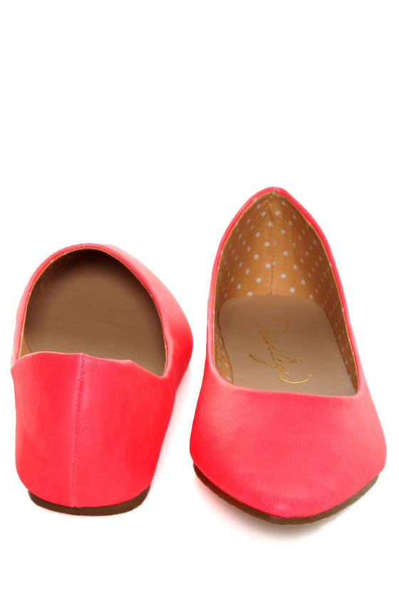 neon pointed toe flats