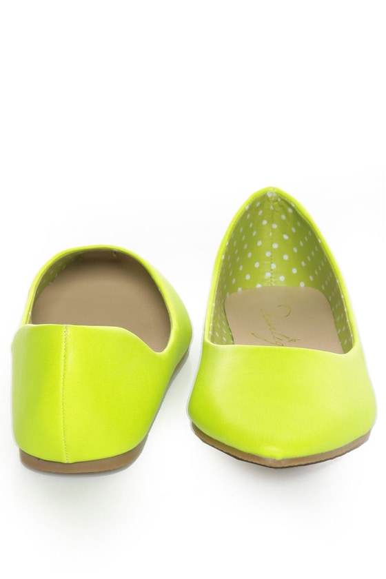 Privileged Vienna Neon Yellow Pointed Toe Flats