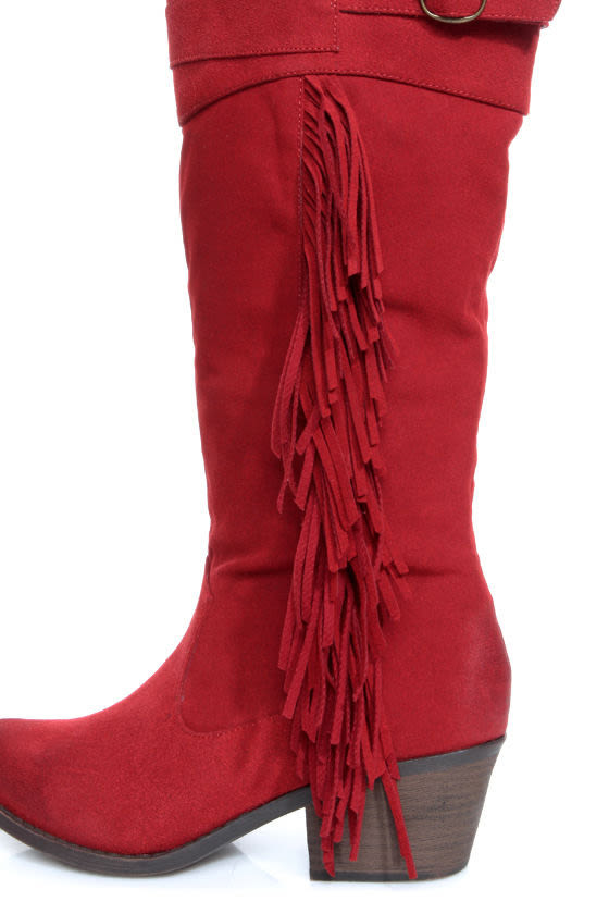 red suede cowboy boots