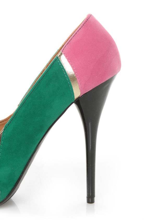 black velvet block heel pumps