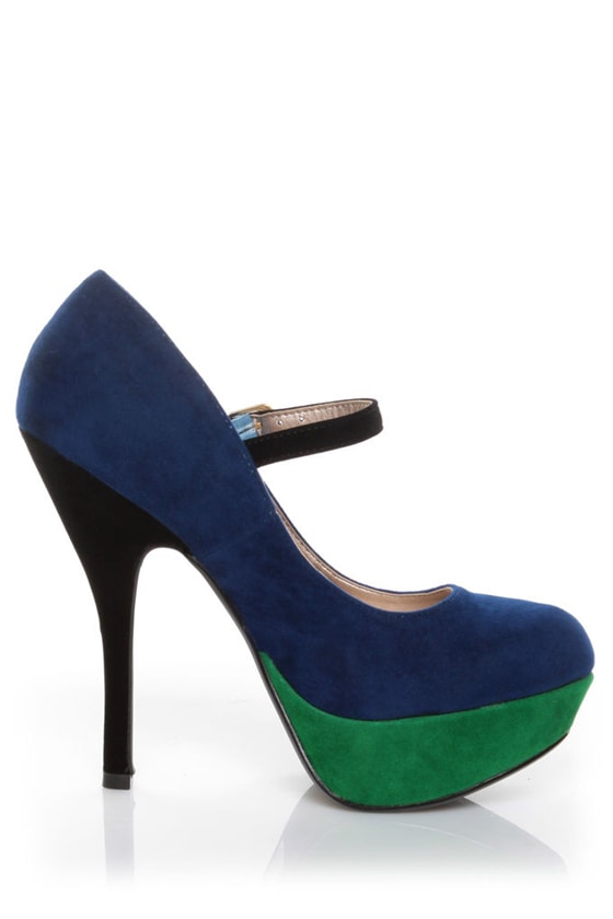 velvet platform pumps