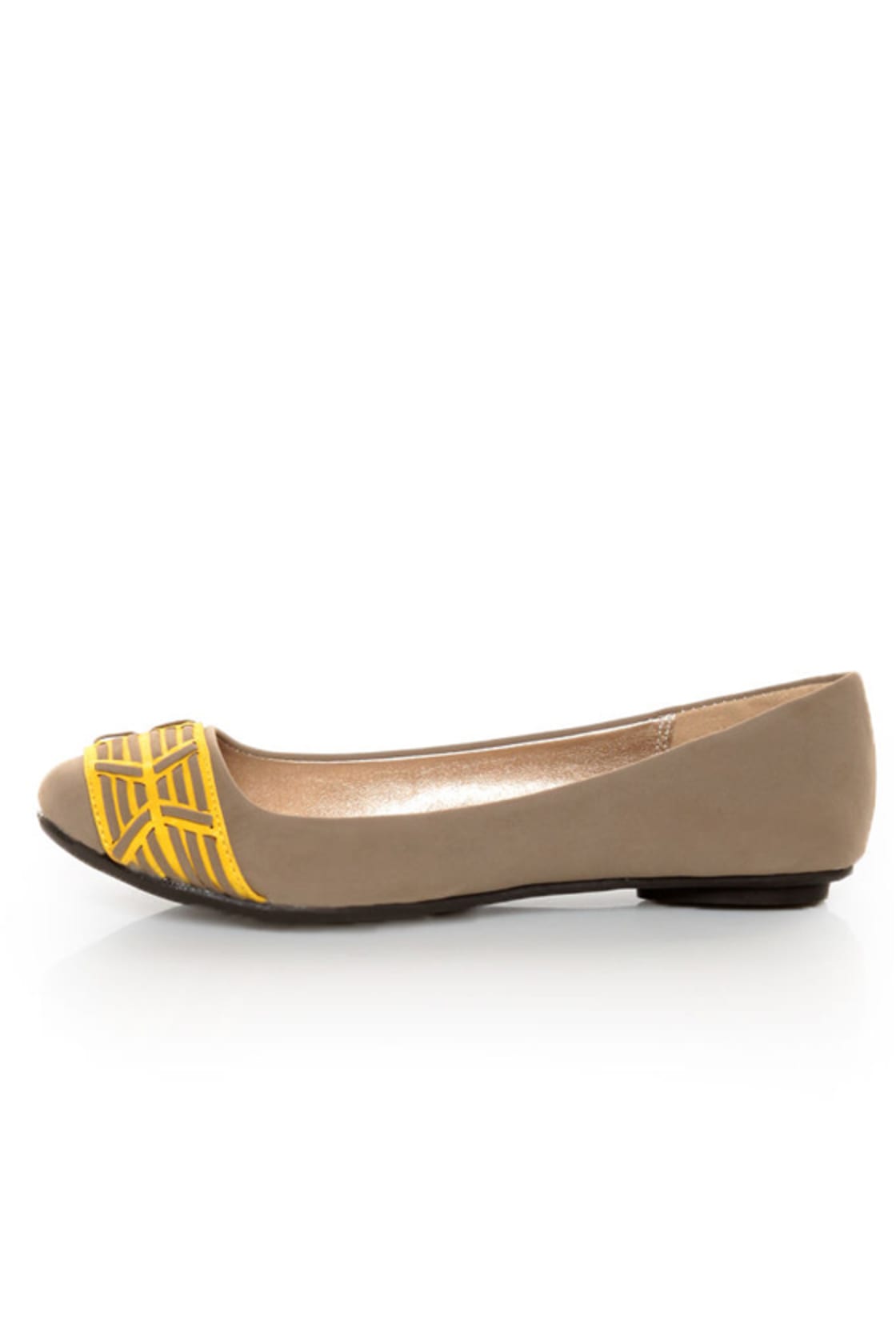 Qupid Thesis 193 Taupe Nubuck Two Tone Toe Band Ballet Flats - $25.00 ...
