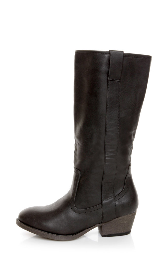 Qupid Trevor 02 Black Classic Knee High Riding Boots