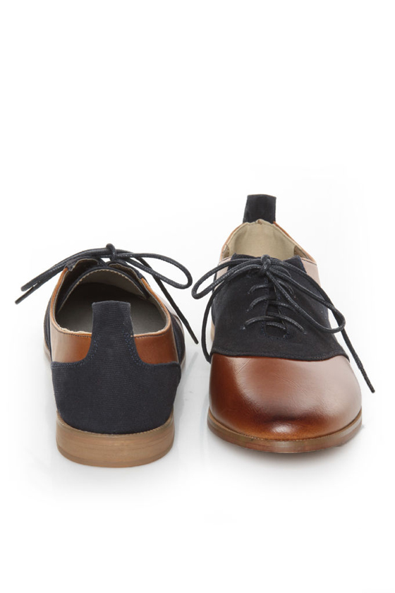 Restricted Betsy Whiskey and Navy Blue Saddle Shoe Oxfords