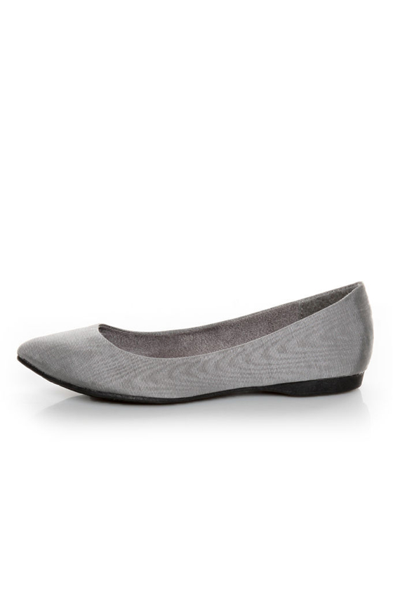 Rocket Dog Chamay Grey Watered Silk Pointed Flats