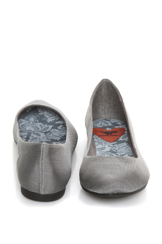 Rocket Dog Chamay Grey Watered Silk Pointed Flats