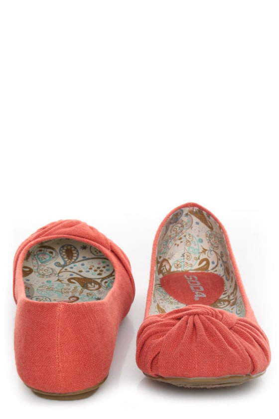 ruched ballet flats