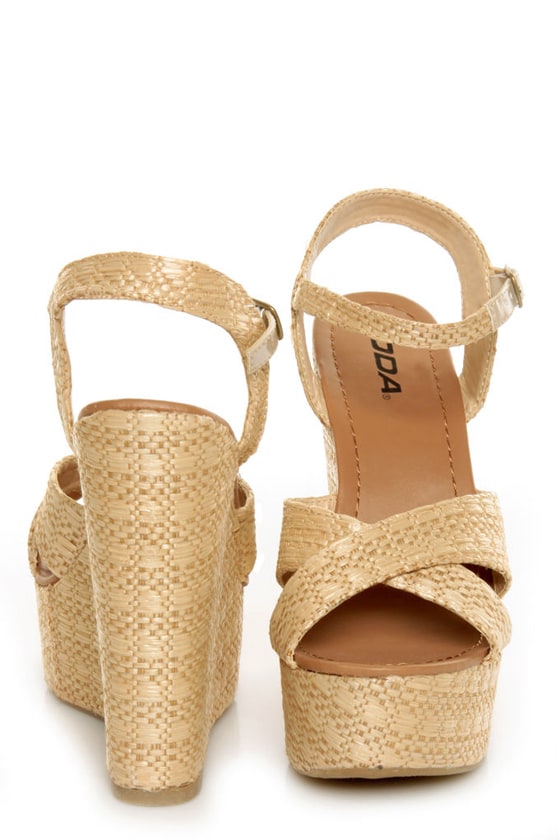 basket weave platform sandals
