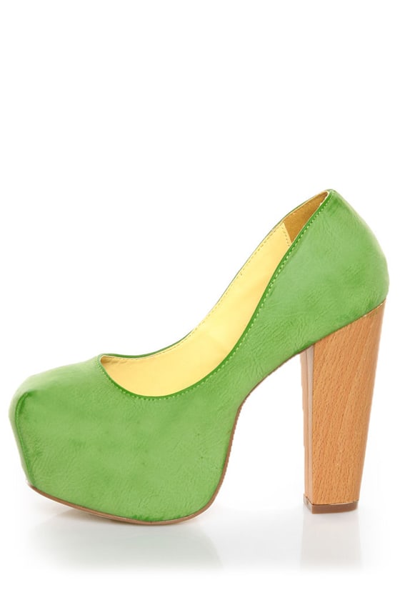 apple green high heels
