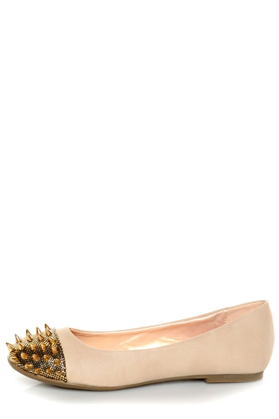 nude cap toe flats
