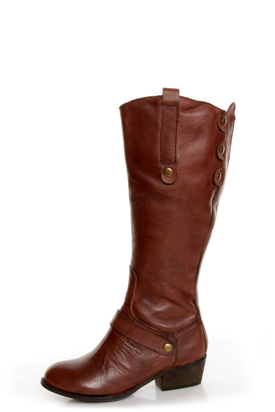 Very Volatile Bourbon Brown Knee High Riding Boots